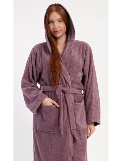 Dámsky dlhý župan s kapucňou Heather