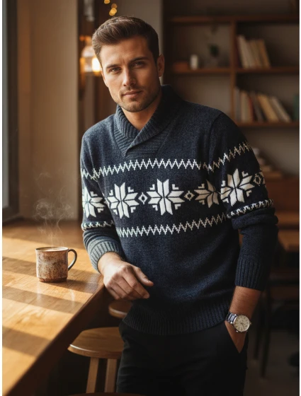 Pánský tmavě modrý svetr Dstreet model 21982525 - FashionStreet