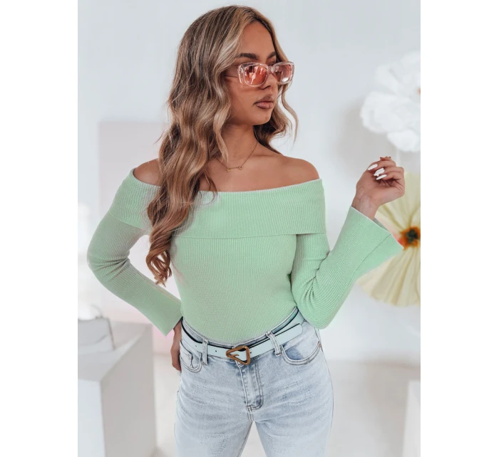 Dámská halenka s odhalenými rameny světle zelená Dstreet model 21985583 - FashionStreet