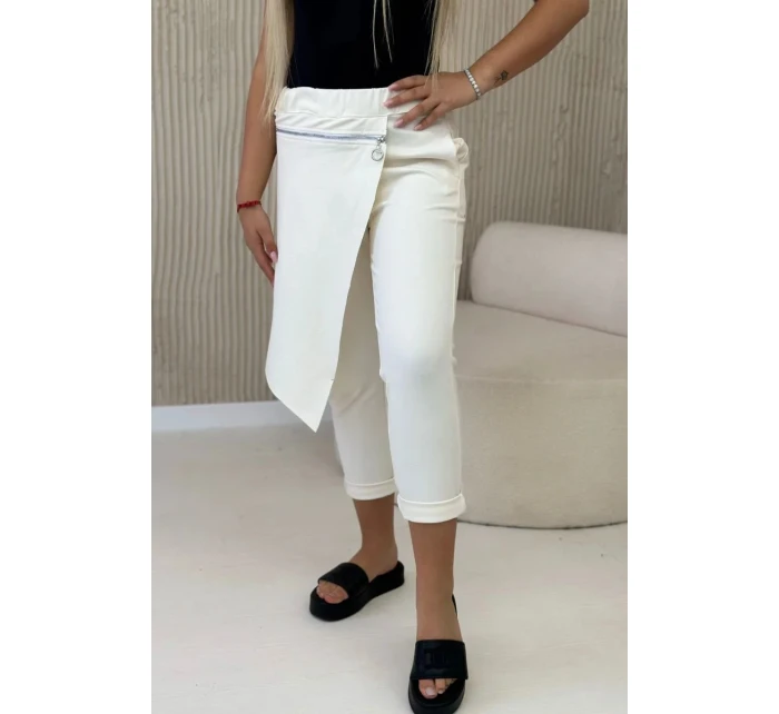 Punto Milano Zimní kalhoty s ozdobným zipem světle béžová Punto Milano Zimní kalhoty s ozdobným zipem světle béžová