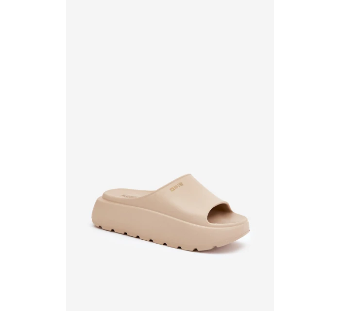 Piankowe Klapki Damskie Na Platformie Big Star RR274A569 Beżowe