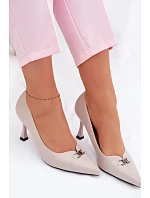 Lodičky Vinceza s ozdobným detailem Světle šedé