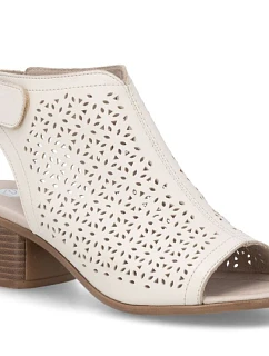 Remonte béžové Remonte dámské kožené sandály model 22097442 - Rieker