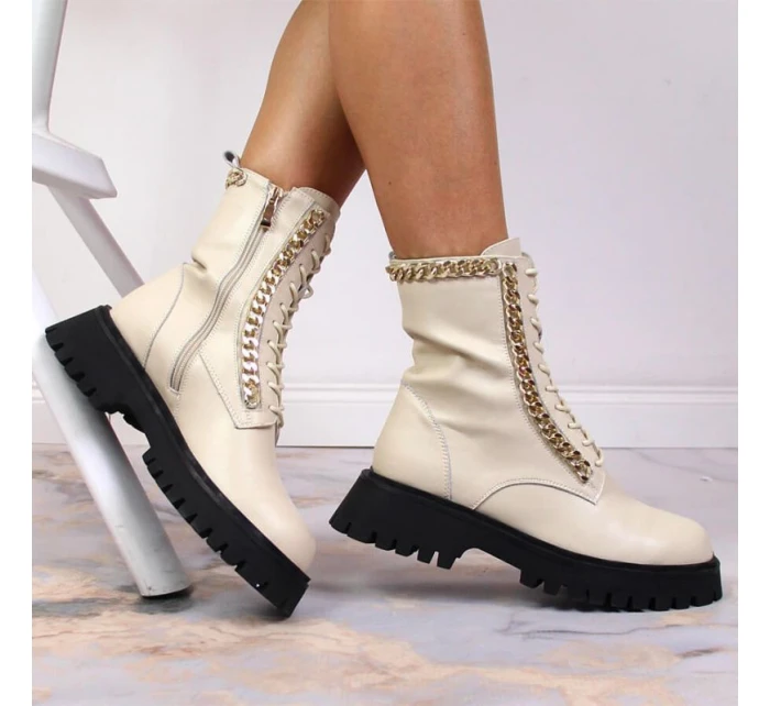 Zateplené kožené topánky s reťazou Artiker W HBH40 Zateplené kožené topánky s reťazou Artiker W HBH40