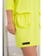 Šaty s kapucí žluté neonové