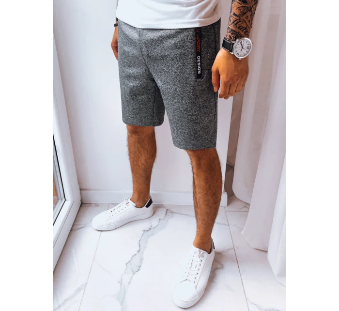Pánske tmavosivé teplákové šortky FashionStreet SX2229