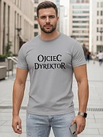 Pánske klasické tričko s nápisom bavlna sivá FashionStreet NX5144R