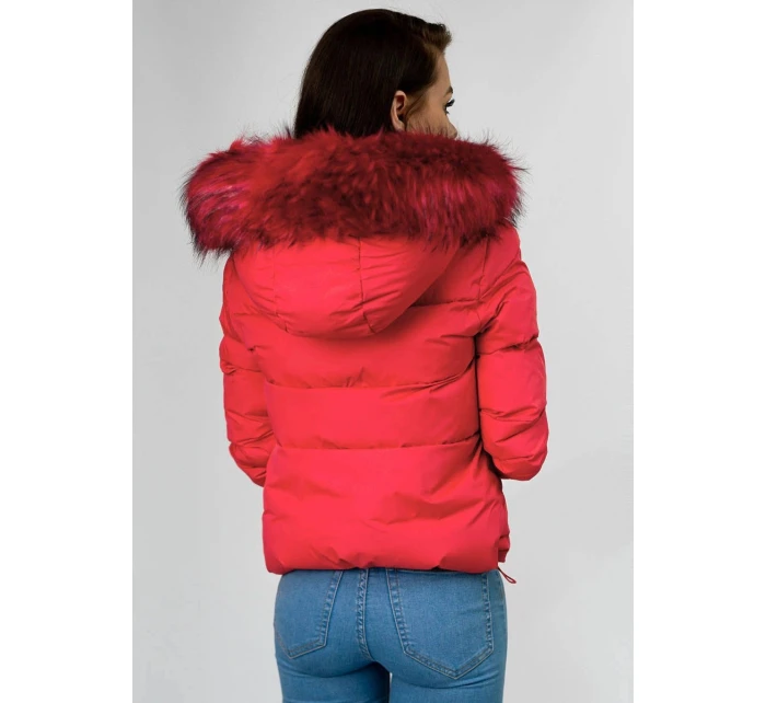 ZIMOWA KRÓTKA PIKOWANA KURTKA DAMSKA CZERWONA model 21242154 - Libland