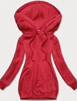 Tmavo červená dámska klokanie mikina (YS10003-18)