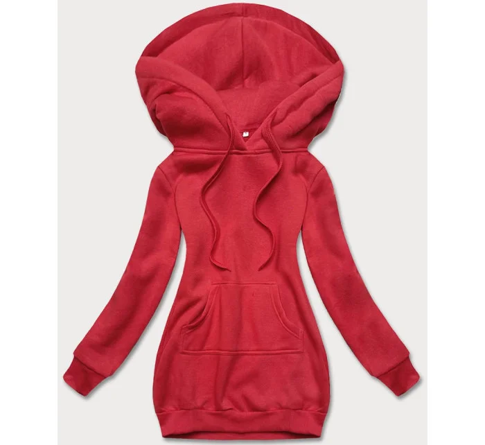 Tmavě červená dámská klokaní mikina model 17789374 - J.STYLE Tmavě červená dámská klokaní mikina model 17789374 - J.STYLE
