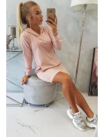 Šaty s kapucňou tmavo púdrovo ružové