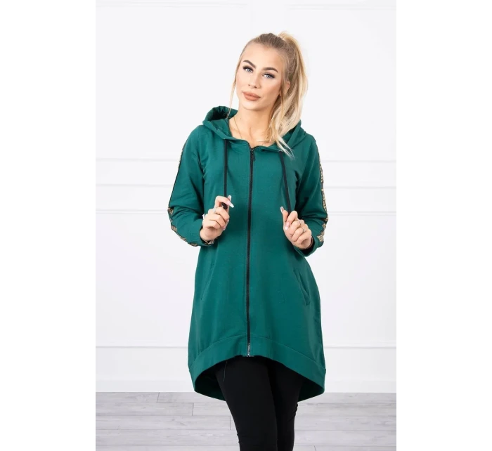 Mikina se zipem na zádech zelená