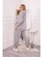 Zateplený set s mikinou s kapucňou šedý Zateplený set s mikinou s kapucňou šedý