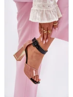 Lakované Dámské Sandály Na Podpatku model 21695396 Růžové - VINCEZA