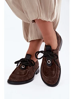 Dámske poltopánky typu barefoot z prírodného semišu D&A CR62-3460, hnedé