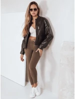Dámske úzke nohavice s opaskom VIVASKIN hnedé FashionStreet UY2745 Dámske úzke nohavice s opaskom VIVASKIN hnedé FashionStreet UY2745