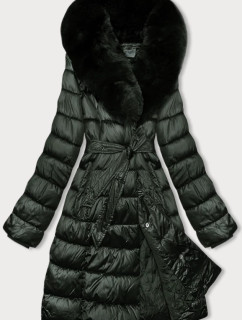 Zimná bunda v army farbe s kožušinovým golierom S'west (B8197-11)
