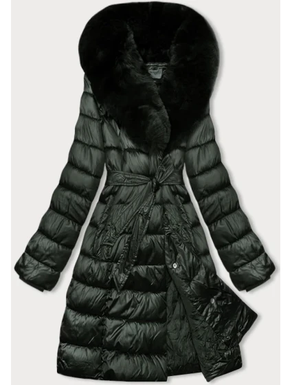 Zimná bunda v army farbe s kožušinovým golierom S'west (B8197-11)