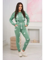 Sada s potlačou pištole tmavo mätová