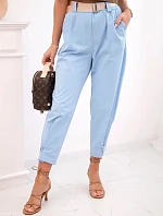 Letné nohavice Punto so zapínaním na nohaviciach modré