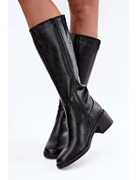 Kozačky na podpatku na zip model 232095 Step in style