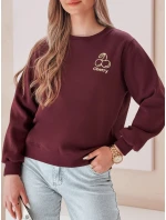 Dámska nadrozmerná mikina s výšivkou CHERSOFT slivka FashionStreet BY1399 Dámska nadrozmerná mikina s výšivkou CHERSOFT slivka FashionStreet BY1399