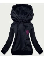 Krátká tmavě modrá dámská mikina model 16317036 - J.STYLE Krátká tmavě modrá dámská mikina model 16317036 - J.STYLE