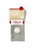 Dámské bavlněné ponožky s model 18863081 lemem COTTON COMFORT SOCKS  šedý melír - Bellinda