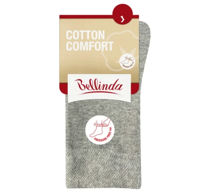 Dámské bavlněné ponožky s model 18863081 lemem COTTON COMFORT SOCKS  šedý melír - Bellinda