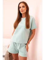 Dámska súprava punto s krátkymi rukávmi a šortkami dark mint Dámska súprava punto s krátkymi rukávmi a šortkami dark mint