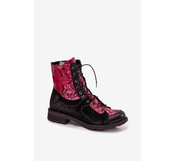 dámské kotníkové boty z přírodní kůže na ploché podrážce model 21713991 - Maciejka