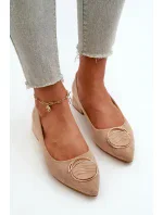 Lodičky na nízkom podpätku z ekologického semišu S.Barski Beige