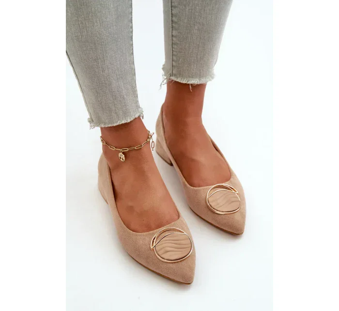 Lodičky na nízkom podpätku z ekologického semišu S.Barski Beige