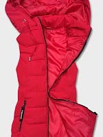 Dámska vesta s kapucňou v červenej farbe (R8133-4)