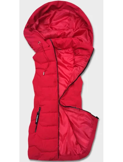 Červená dámská vesta s kapucí model 18141081 - S'WEST Červená dámská vesta s kapucí model 18141081 - S'WEST
