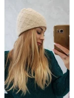 Čepice světle béžová model 18750043 - K-Fashion Čepice světle béžová model 18750043 - K-Fashion