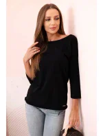 Dámska blúzka s lodičkovým výstrihom čierna Dámska blúzka s lodičkovým výstrihom čierna