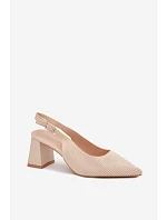 Materiál sandále na podpätku Beige Elissea