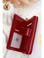 Lakovaná dámska kabelka so zlatými detailmi Evlinne - červená