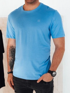 Pánské světle modré tričko s potiskem model 21974986 - Dstreet