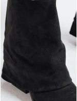Dámské semišové kozačky s širokým svrškem černé Dstreet model 21991999 - FashionStreet