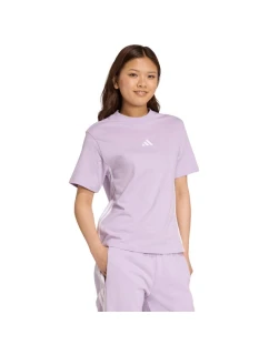 Dámske bavlnené tričko adidas Essentials 3-Stripes svetlo fialové JX7619
