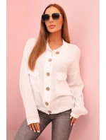 Dámske mušelínové tričko s dlhým rukávom biele