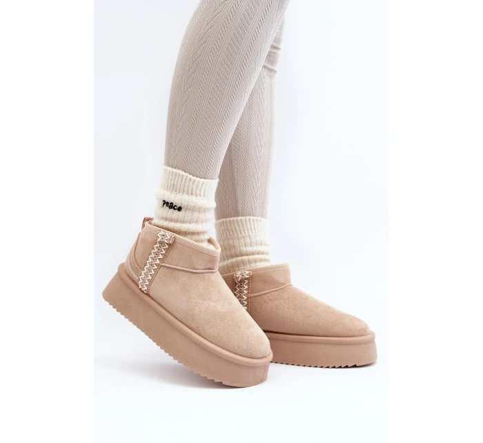 Sněhule na platformě s vzorem béžové model 21645932 - Boto