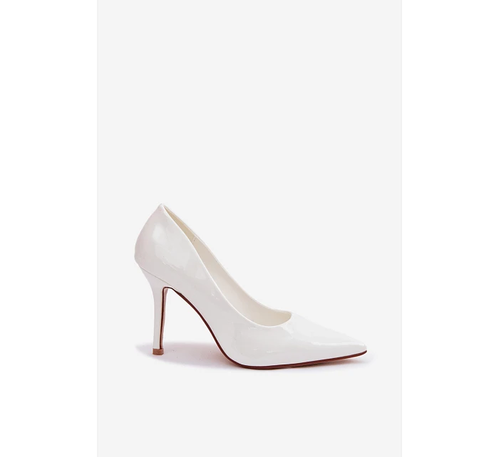 Klasické lakované lodičky z imitace kůže bílé Odira