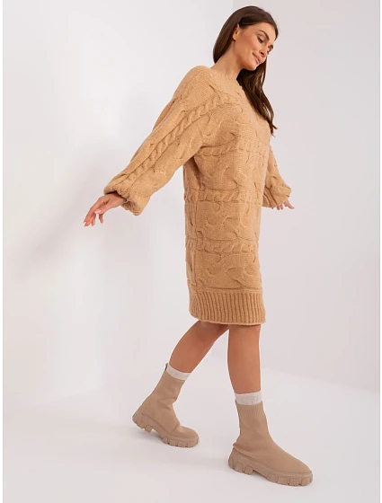 Sweter AT SW model 18884736 camelowy - FPrice Sweter AT SW model 18884736 camelowy - FPrice