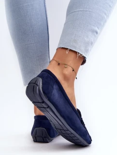 Dámske módne semišové mokasíny tmavomodré Rabell