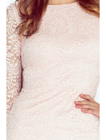 Dámské společenské šaty v model 15042453 střihu krajkové světle růžové Růžová - numoco