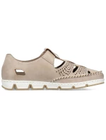 Rieker W RKR651 béžové kožené poltopánky s háčikom a pútkom Rieker W RKR651 béžové kožené poltopánky s háčikom a pútkom