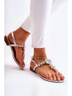 Damskie Sandały Japonki Z Cyrkoniami Srebrne Solea